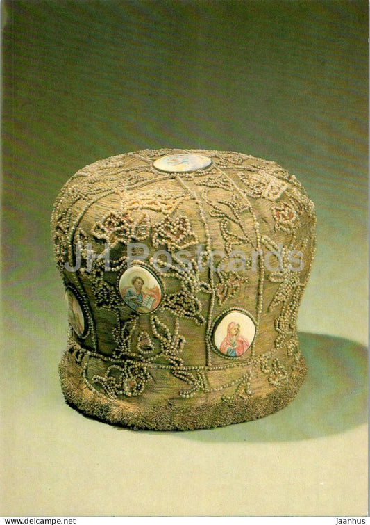 Mitre - brocade - glass - Enamel Crafts of Rostov Finift - art - 1989 - Russia USSR - unused - JH Postcards