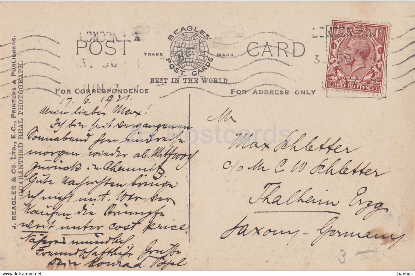 London - Trafalgar Square & National Gallery - Beagles - old postcard - England - United Kingdom - used