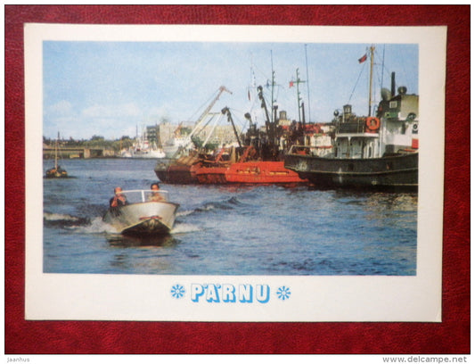 Fishing Port - boats - Pärnu - 1976 - Estonia USSR - unused - JH Postcards