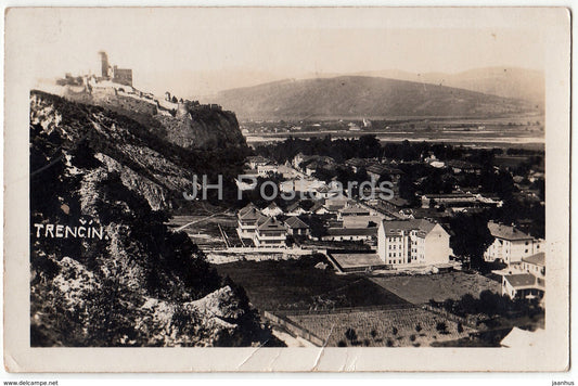 Trencin - view - 1932 - old postcard - Böhmen - Slovakia - used - JH Postcards