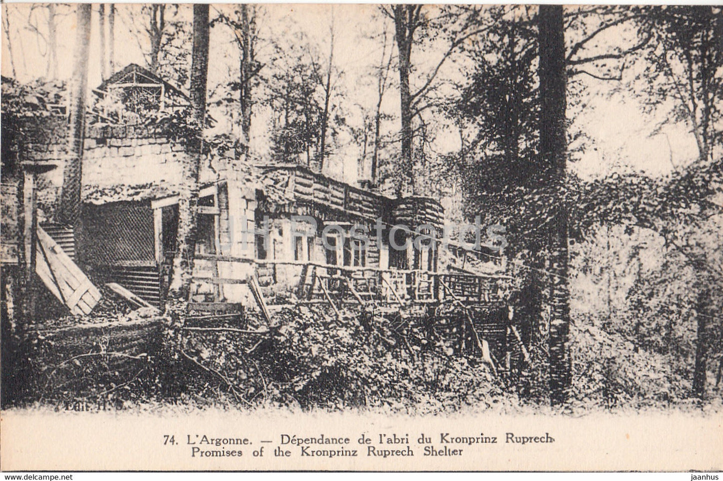L'Argonne - Dependance de l'abri du Kronprinz Ruprech - 74 - military - WWI - old postcard - France - unused - JH Postcards