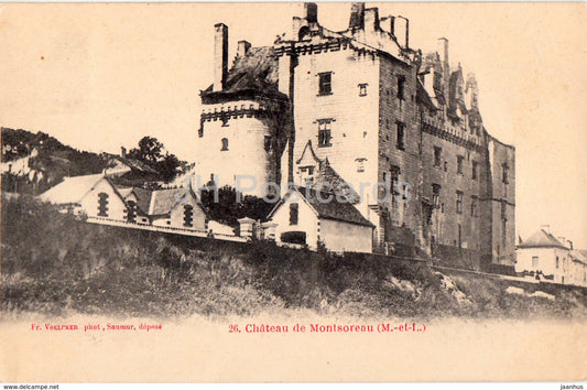 Chateau de Montsoreau - castle - 26 - 1904 - old postcard - France - used - JH Postcards