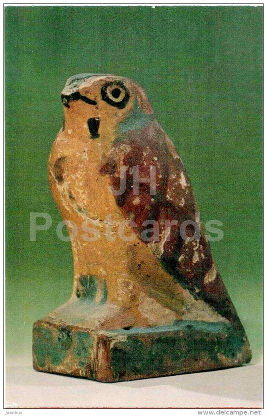 Sacred Falcon - painted wood - Arts and Crafts of Ancient Egypt - 1969 - Russia USSR - unused - JH Postcards