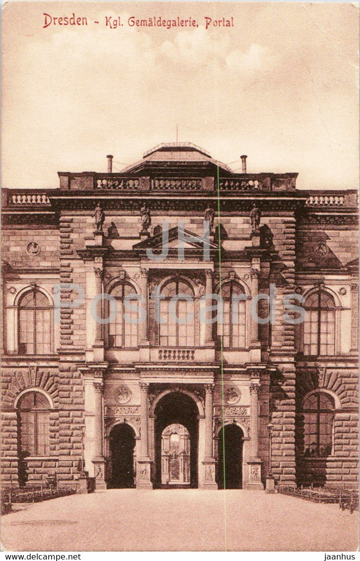Dresden - Kgl Gemaldegalerie - Portal - old postcard - 1911 - Germany - used - JH Postcards