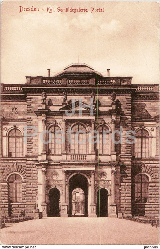 Dresden - Kgl Gemaldegalerie - Portal - old postcard - 1911 - Germany - used - JH Postcards