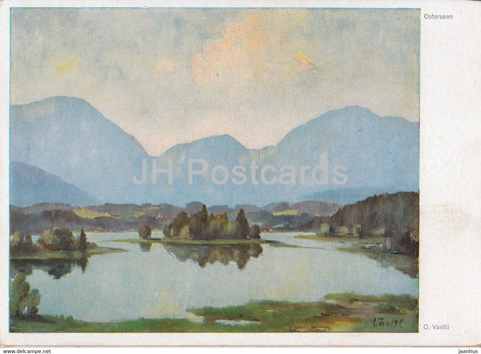 painting by O. Vaeltl - Osterseen - German art - Germany - unused - JH Postcards