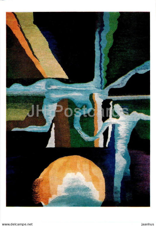 gobelin by Lilita Politsya - A Planet - applied art - Latvian art - 1977 - Latvia USSR - unused - JH Postcards
