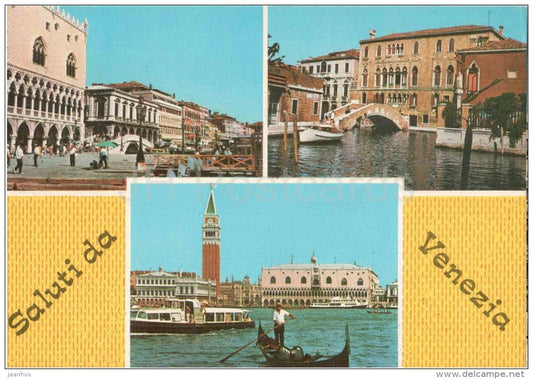 Saluti da Venezia - gondola - Veneto - Italia - Italy - sent from Italy to Austria 1972 - JH Postcards