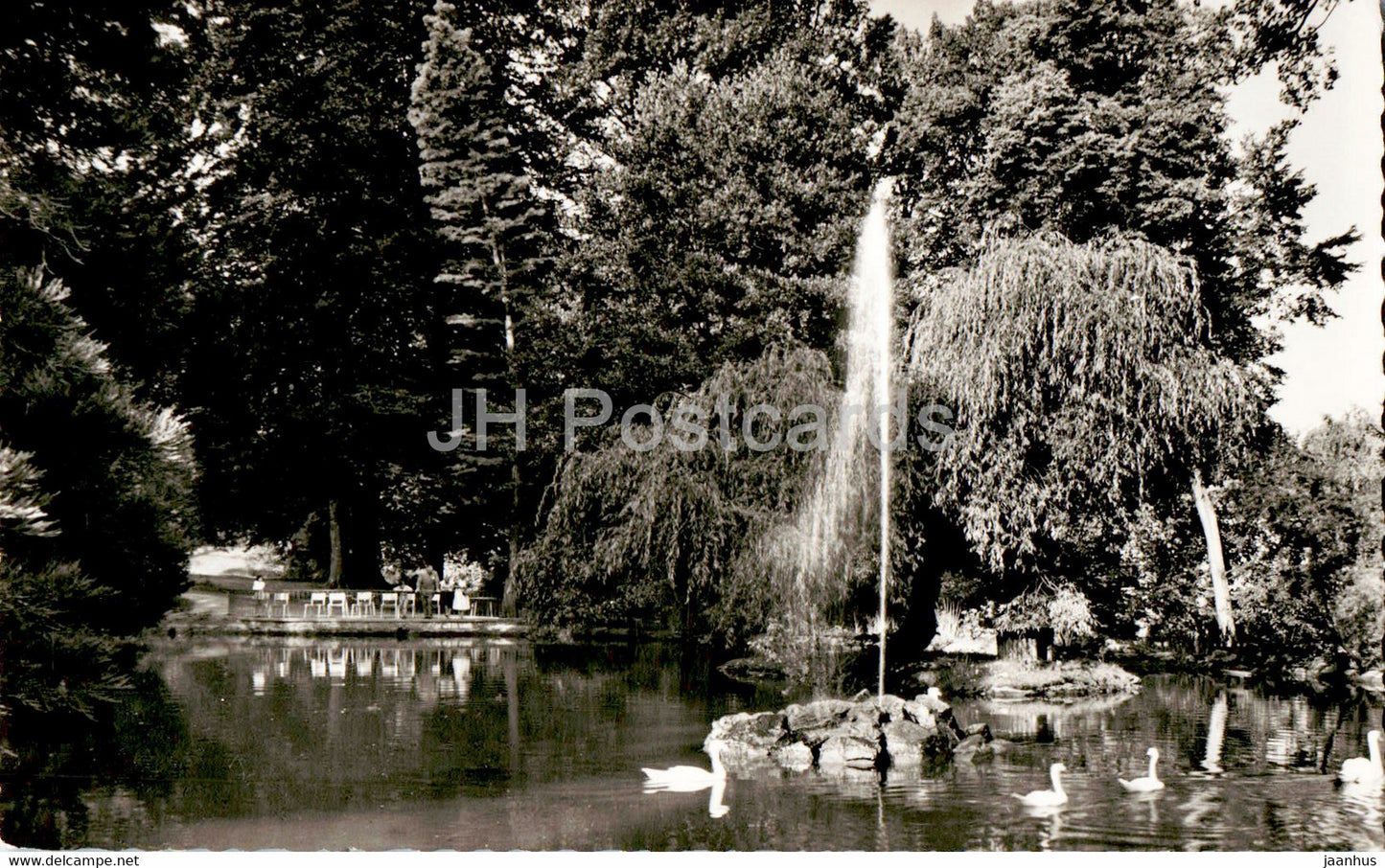 Thermalkurort Badenweiler - Am Schwanenweiher - old postcard - Germany - unused - JH Postcards