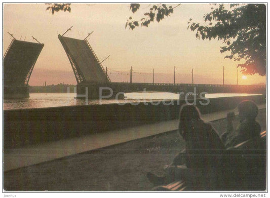 White Nights - Palace Bridge - Leningrad - St. Petersburg - 1987 - Russia USSR - unused - JH Postcards