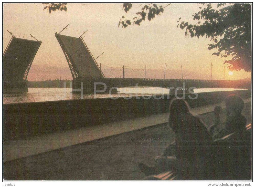 White Nights - Palace Bridge - Leningrad - St. Petersburg - 1987 - Russia USSR - unused - JH Postcards