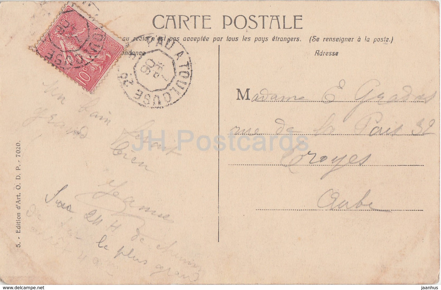 Toulouse - Le Pont Neuf - bridge - old postcard - 1906 - France - used