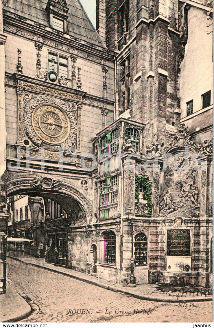 Rouen - La Grosse Horloge - old postcard - France - unused - JH Postcards
