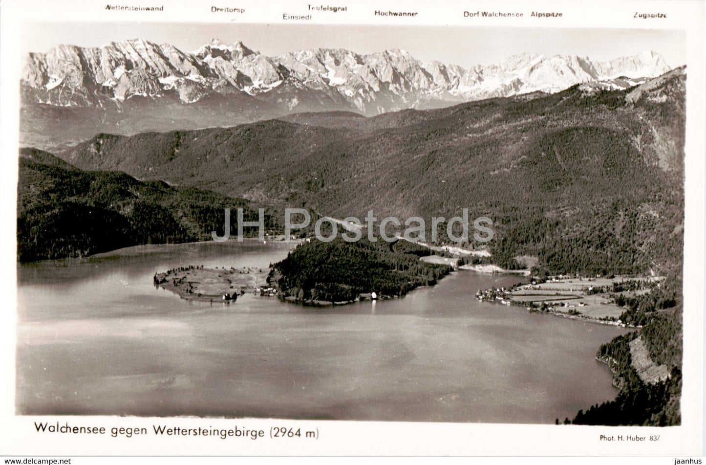 Walchensee gegen Wettersteingebirge - old postcard - Germany - unused - JH Postcards