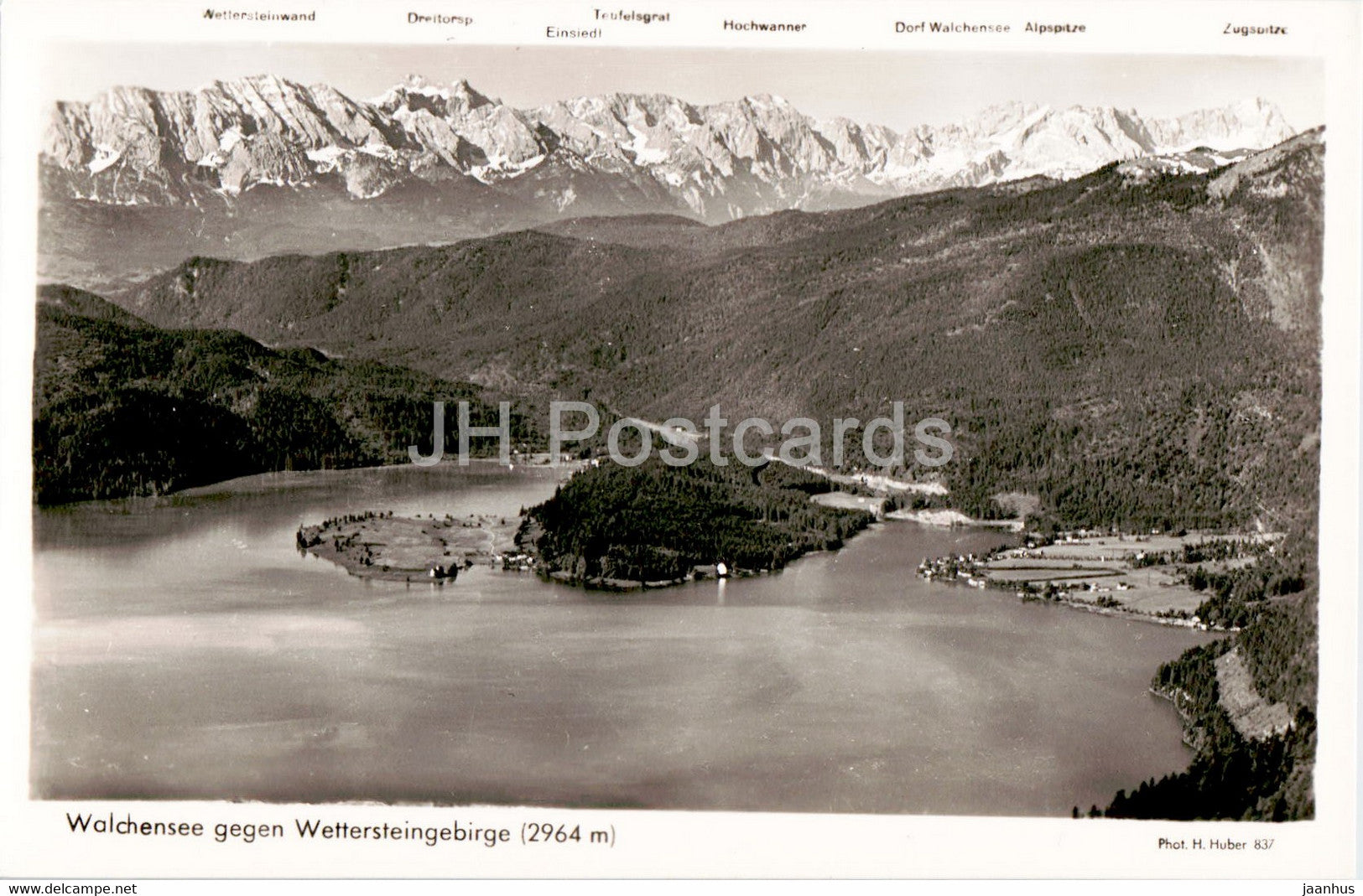 Walchensee gegen Wettersteingebirge - old postcard - Germany - unused - JH Postcards