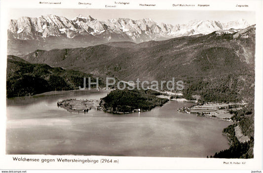Walchensee gegen Wettersteingebirge - old postcard - Germany - unused - JH Postcards