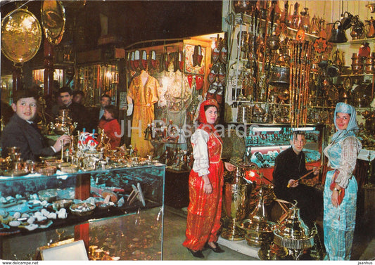 Istanbul - Covered Grand-Bazar Interior of market - folk costumes - 1967 - Turkey - used - JH Postcards