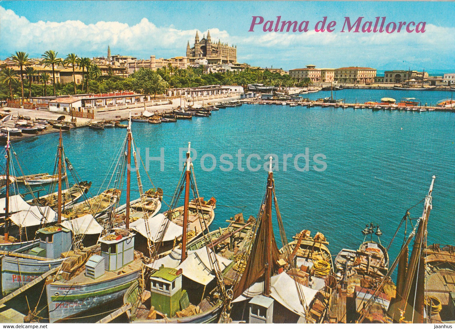 Palma de Mallorca - La Catedral y La Lonja desde el muelle de pescadores - boat - Spain - used - JH Postcards