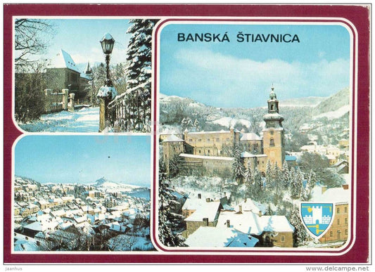 Banska Stiavnica - old castle - botanical garden - Czechoslovakia - Slovakia - unused - JH Postcards