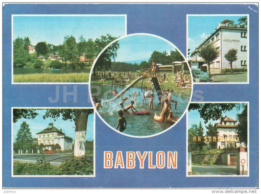 Babylon - Domazlice district - swimming pool - Czechoslovakia - Czech - used - JH Postcards