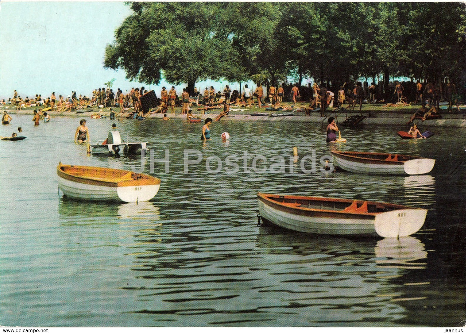 Balaton - Balatonboglar - beach - boat - 1975 - Hungary - used - JH Postcards