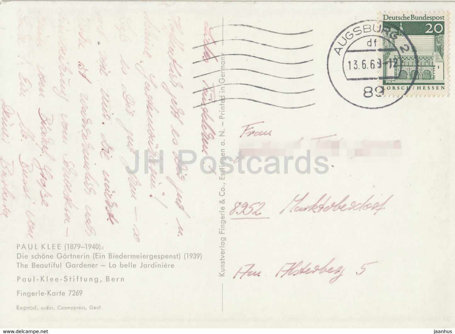 Gemälde von Paul Klee – Die Schöne Gärtnerin – Die schöne Gärtnerin – Deutsche Kunst – 1969 – Deutschland – gebraucht