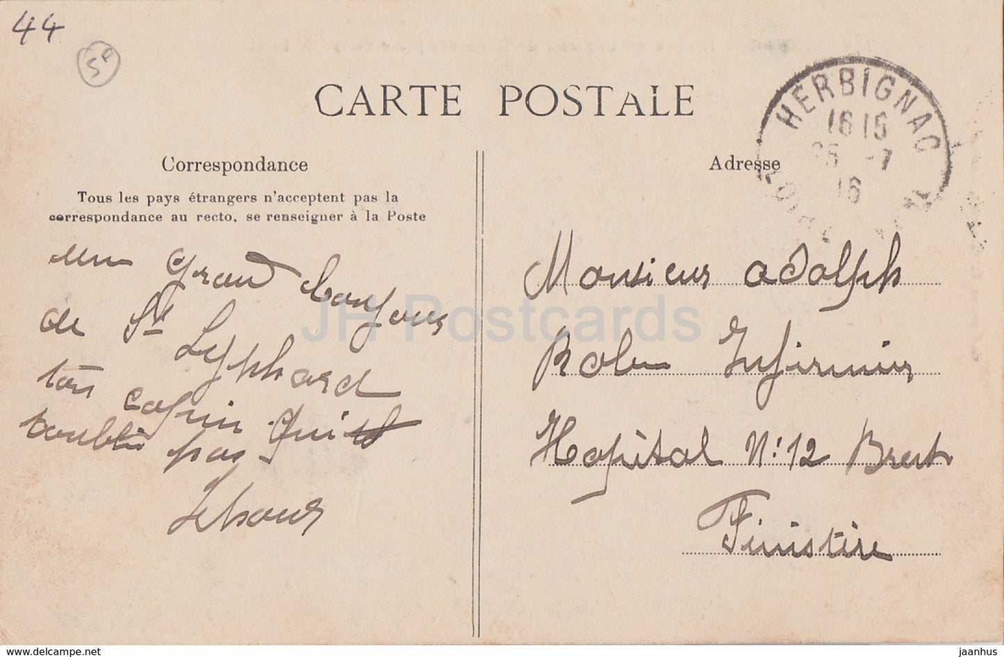 Herbignac - Ruines du Chateau de Ranrouet - Côte Sud - Burgruine - 157 - 1916 - alte Postkarte - Frankreich - gebraucht