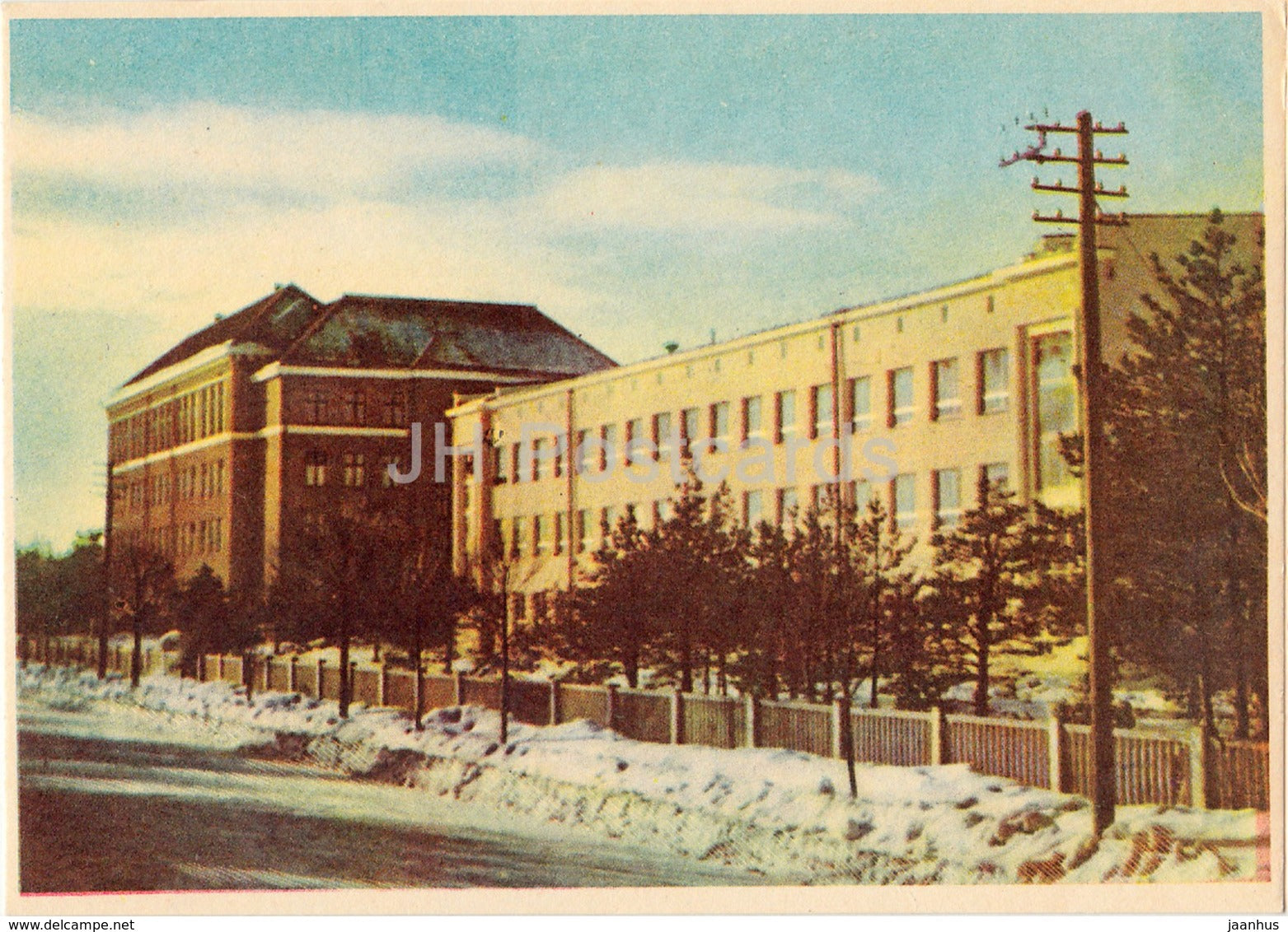 Tallinn - Boarding School on Vabaduse boulevard - 1960 - Estonia USSR - unused - JH Postcards