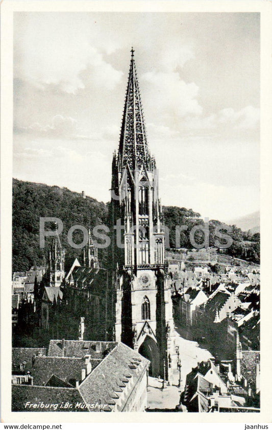 Freiburg i Br Munster - cathedral - 7810 - old postcard - Germany - unused - JH Postcards