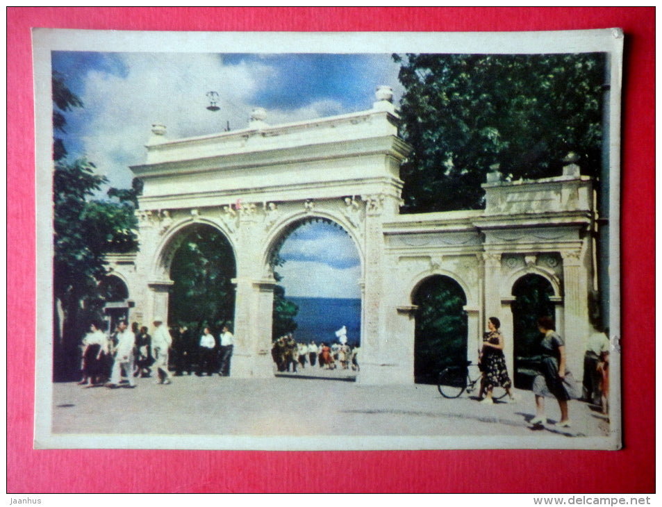 entrance to Langeron Coast - Odessa - 1959 - Ukraine USSR - unused - JH Postcards