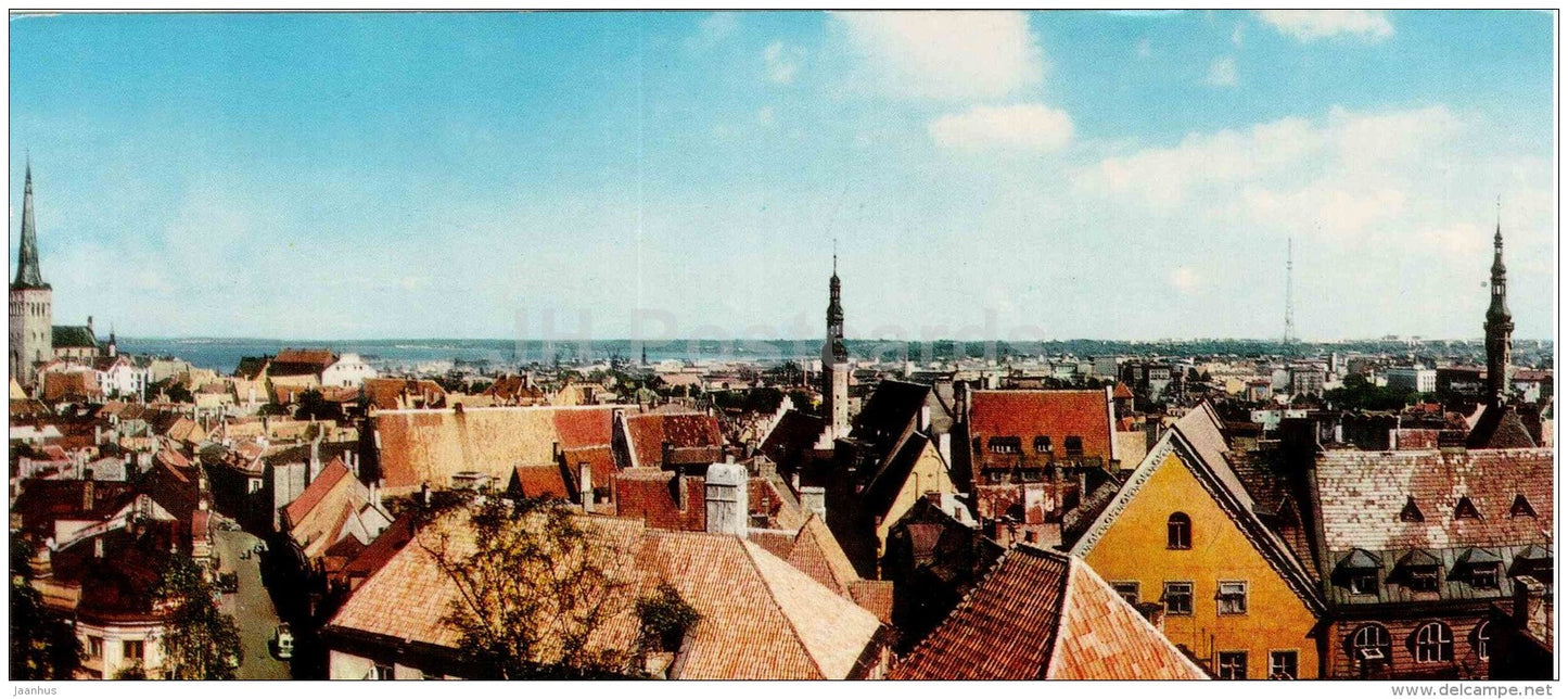 general view from Toompea Hill - Old Town - Tallinn - 1968 - Estonia USSR - unused - JH Postcards
