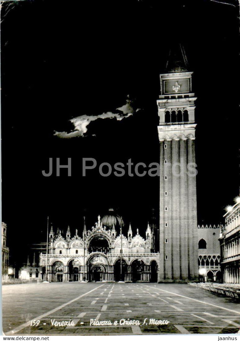 Venezia - Venice - Piazza e Chiesa S Marco - church - 159 - old postcard - 1955 - Italy - used - JH Postcards
