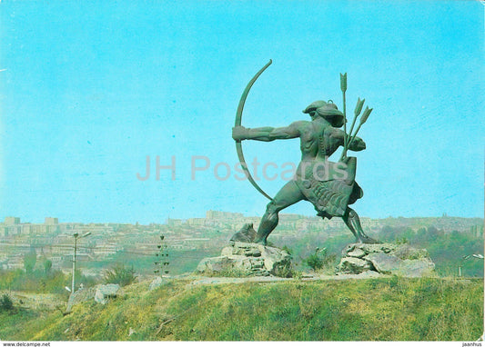 Yerevan - monument to Hayk Nahapet - postal stationery - 1980 - Armenia USSR -  unused - JH Postcards
