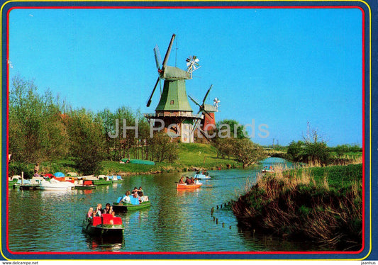 Nordseekustenbad Greetsiel - Doppelmuhlen - windmill - 1979 - Germany - used - JH Postcards