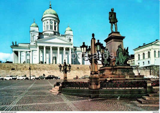 Helsinki - Helsingfors - The Cathedral and the Statue of Alexander II - Finland - unused - JH Postcards