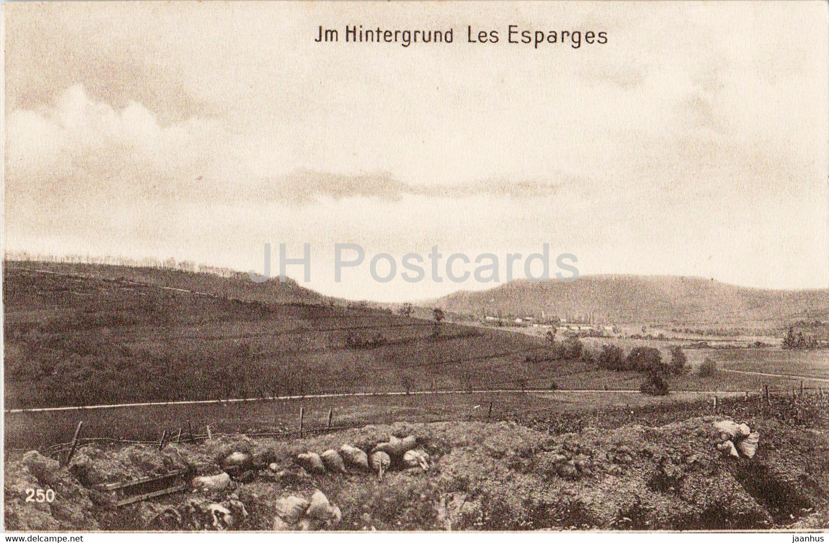 Im Hintergrund Les Esparges - 250 - old postcard - France - unused - JH Postcards