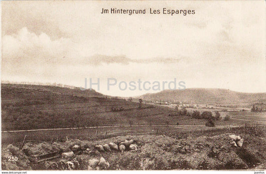 Im Hintergrund Les Esparges - 250 - old postcard - France - unused - JH Postcards
