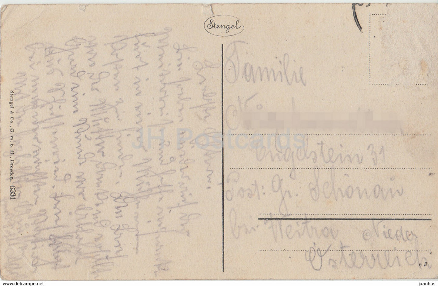 Stuttgart - Schlossplatz mit Siegessäule - 6331 - alte Postkarte - Deutschland - gebraucht