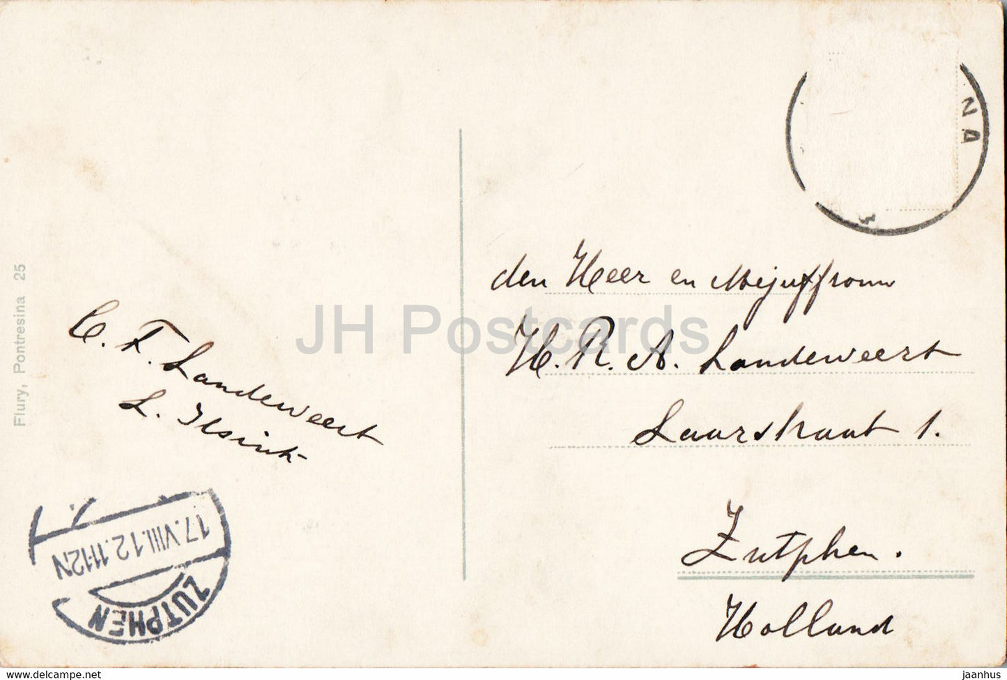 Pontresina mit Piz Palu und Roseggletscher - Roseggruppe - 25 - alte Postkarte - 1912 - Schweiz - gebraucht