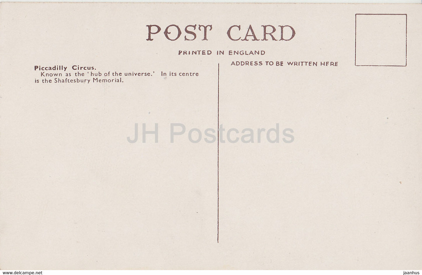 Londres - Piccadilly Circus - Montrant Regent St et Piccadilly - bus - carte postale ancienne - Royaume-Uni - Angleterre - inutilisé