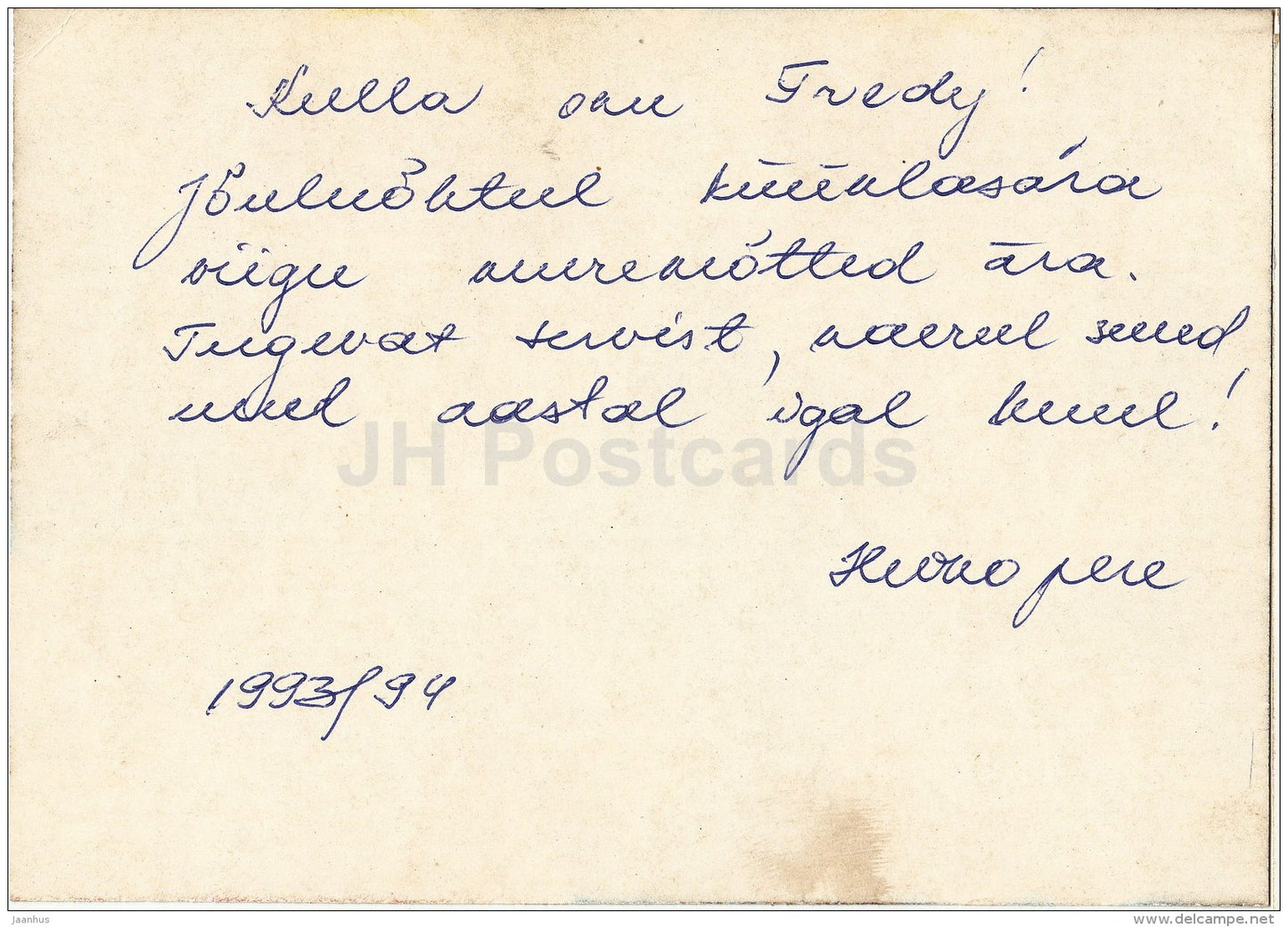 New Year Greeting card - Angels - illustration - 1980s - Estonia USSR - used - JH Postcards