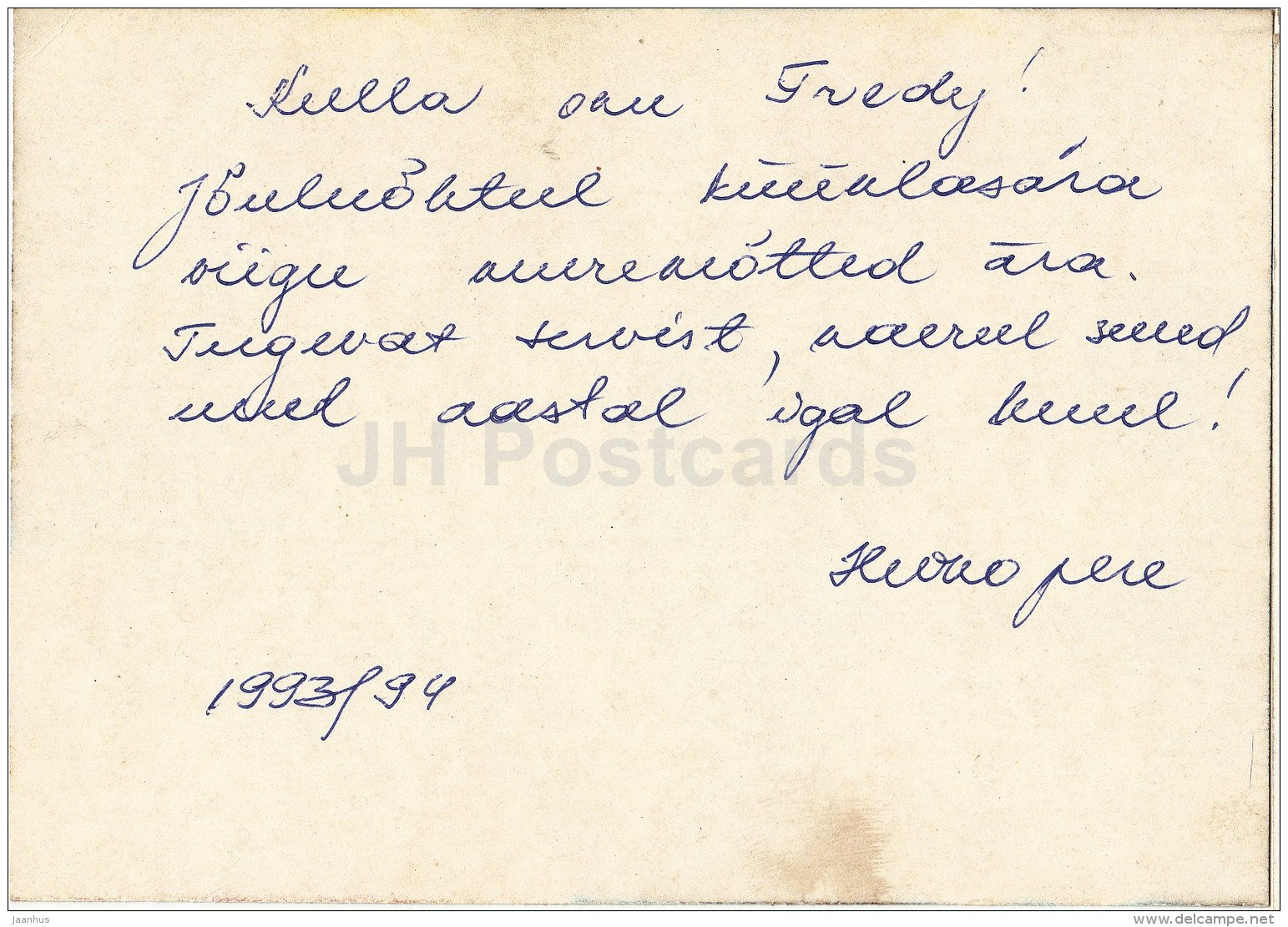 New Year Greeting card - Angels - illustration - 1980s - Estonia USSR - used - JH Postcards