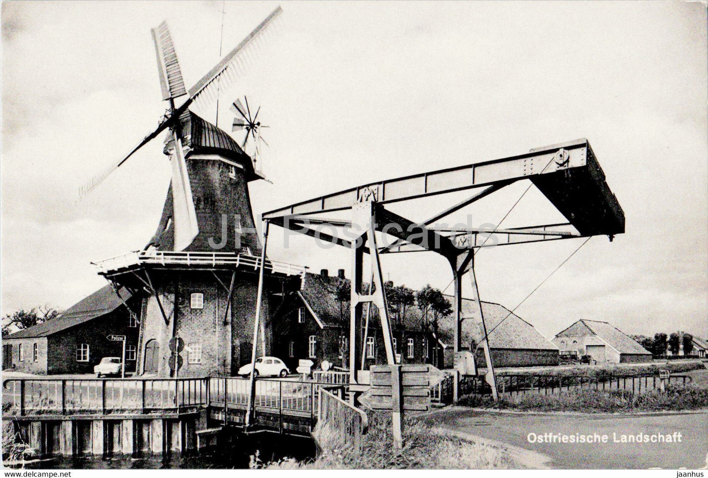 Ostfriesische Landschaft - windmill - old postcard - Germany - used - JH Postcards