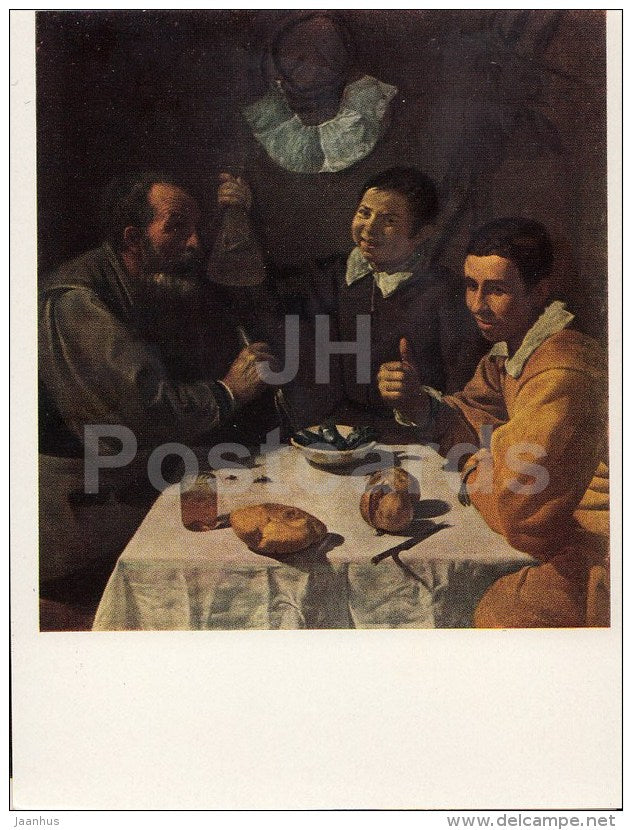 painting by Diego Velazquez - Breakfast - Spanish Art - 1963 - Russia USSR - unused - JH Postcards