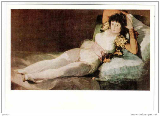 painting by Francisco Goya - Clothed Maja , 1800 - spanish art - unused - JH Postcards