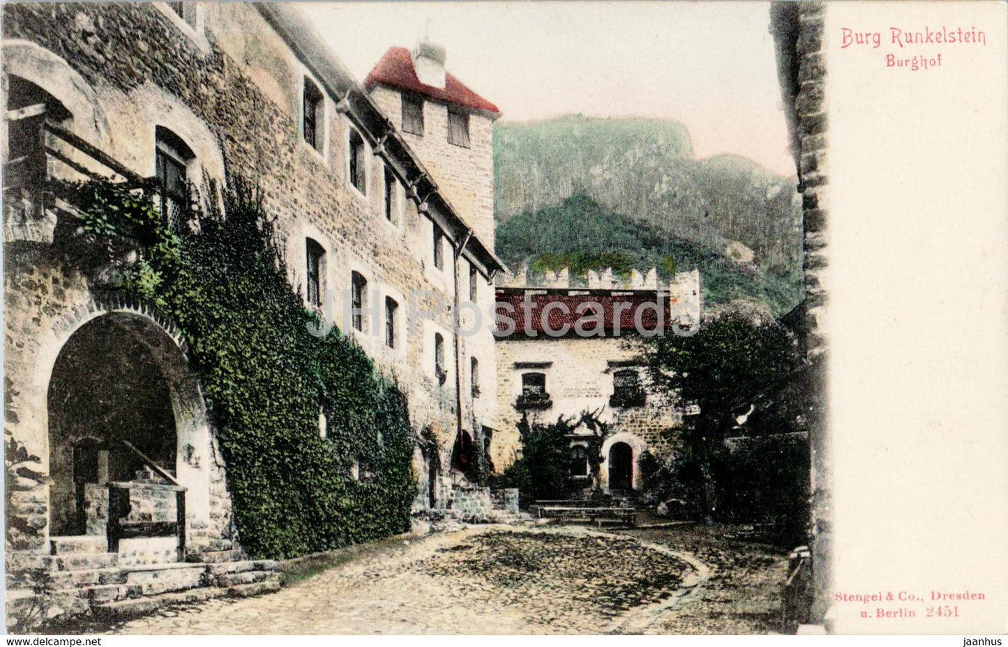 Burg Runkelstein - Burghof - castle - old postcard - Italy - unused - JH Postcards