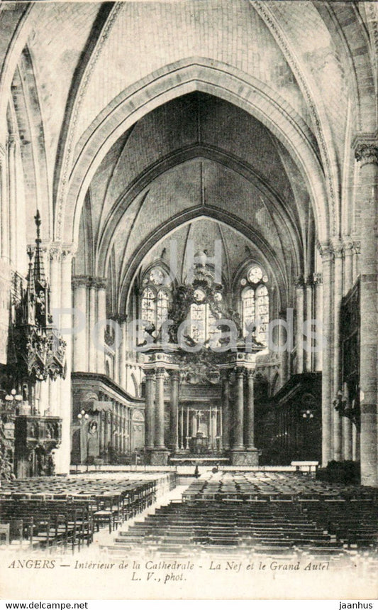 Angers - Interieur de la Cathedrale - La Nef et le Grand Autel - old postcard - France - unused - JH Postcards