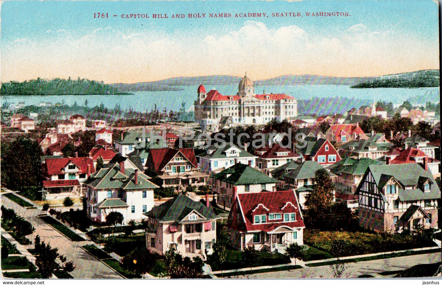 Capitol Hill and Holy Names Academy - Seattle - Washington - 1761 - old postcard - USA - unused - JH Postcards