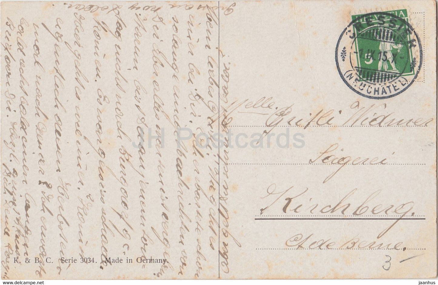 Maison - illustration - K &amp; BC - Série 3034 - carte postale ancienne - 1915 - Allemagne - occasion