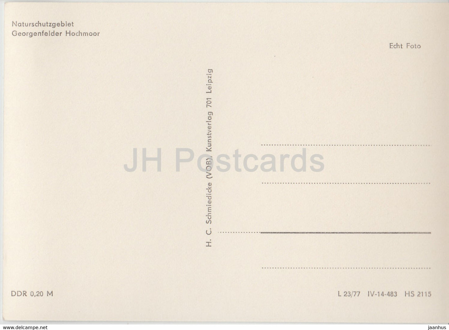 Naturschutzgebiet Georgenfelder Hochmoor - Germany DDR - unused